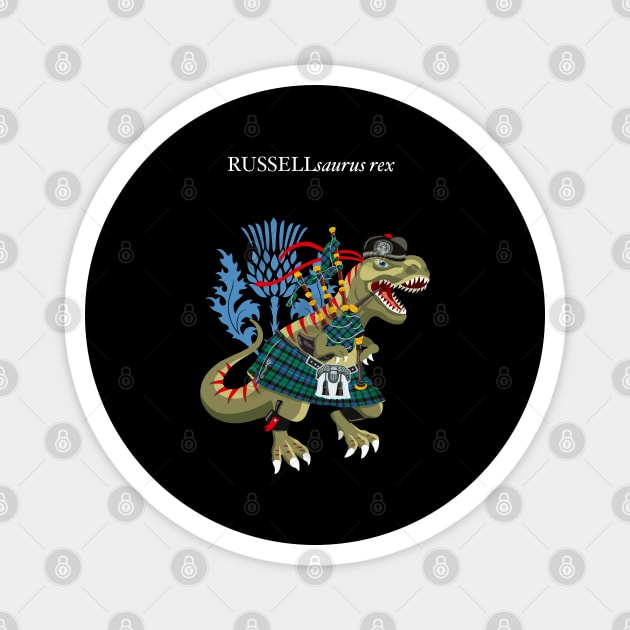 Clanosaurus Rex RUSSELLsaurus rex Russell Ancient Scotland Ireland Family Tartan Magnet by BullShirtCo